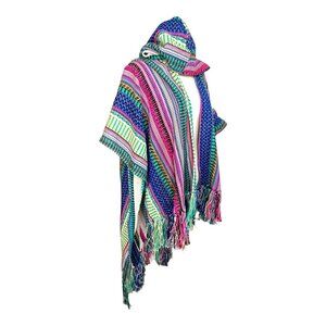 ASOS Swim Festival Multicolor Striped Tribal Hooded Cape Multicolor